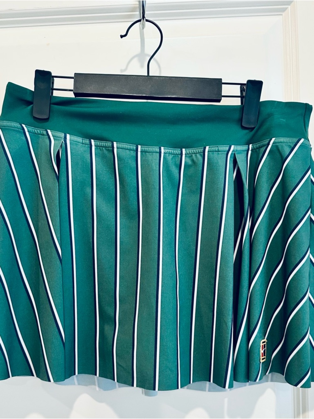 Nike Green and White Striped Tennis Skirt